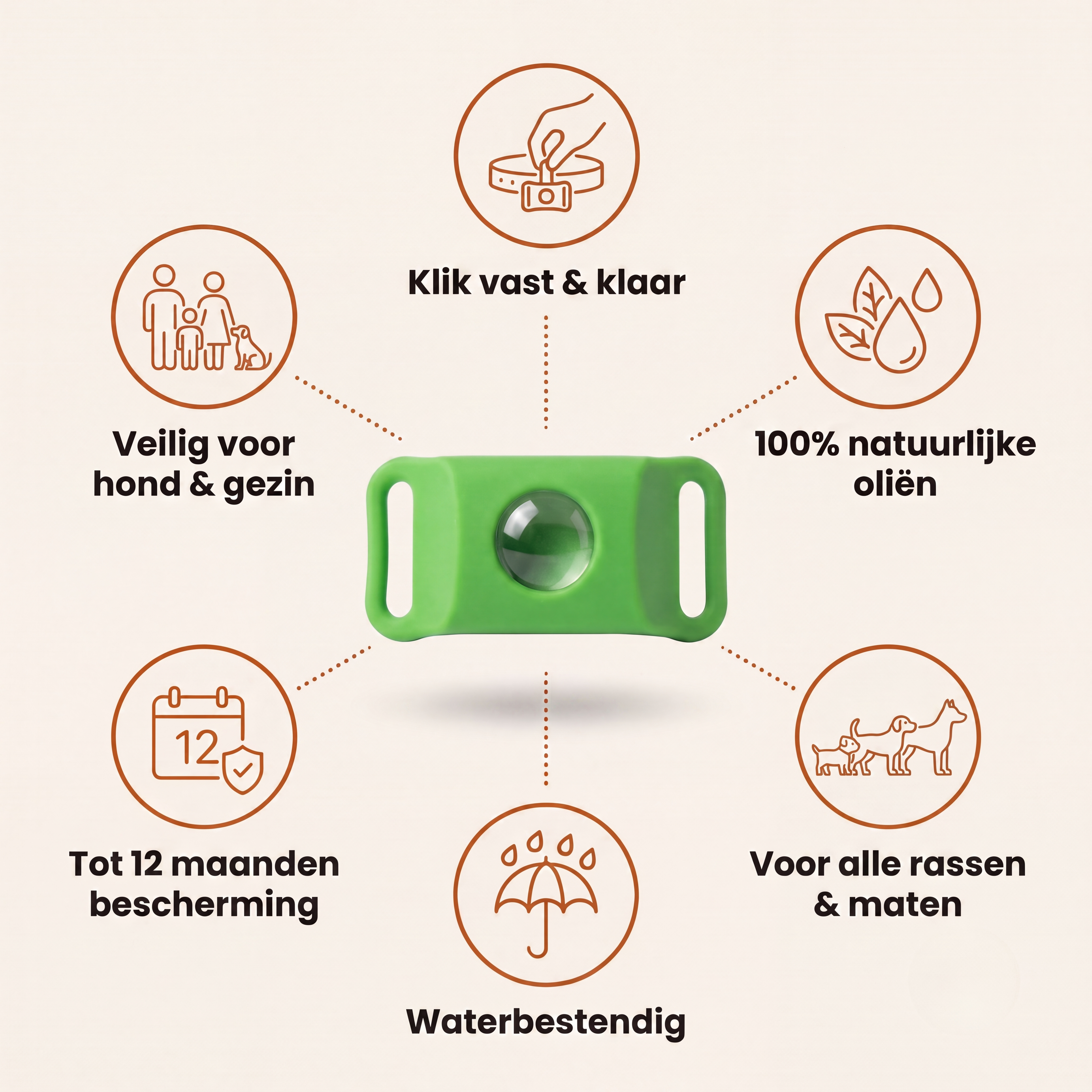 Woofstark Anti-Teek & Vlooien Tag | 12 Maanden Volledig Natuurlijk
